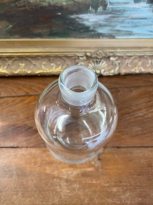 Vintage Clear Glass Apothecary Bottle with Ground Stopper