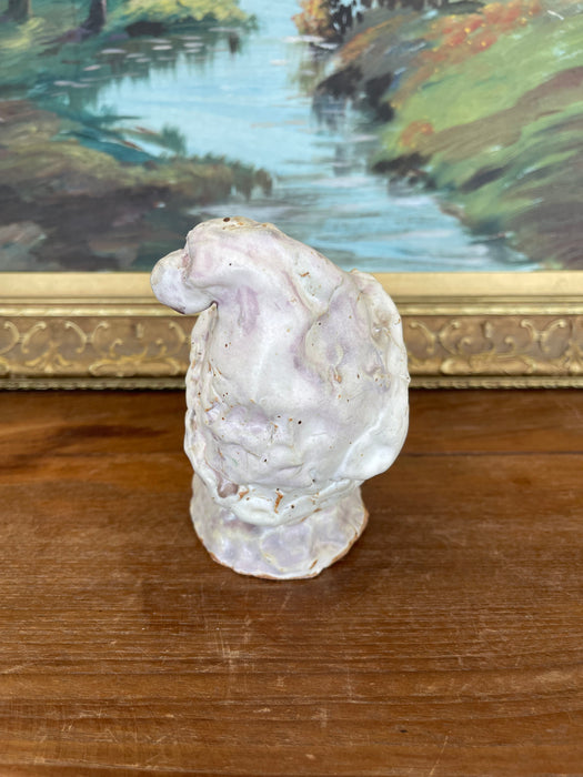 Whimsical Studio Ceramic Sculpture Bust with Glazed Cap, Mid-20th Century