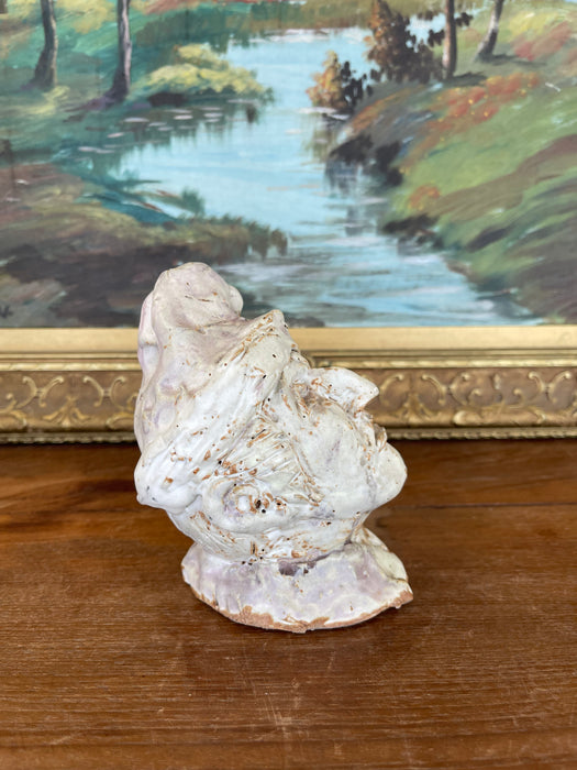 Whimsical Studio Ceramic Sculpture Bust with Glazed Cap, Mid-20th Century