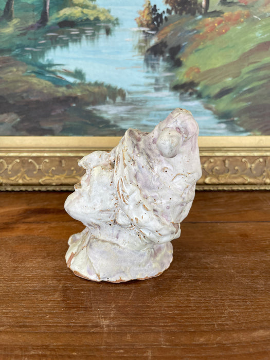 Whimsical Studio Ceramic Sculpture Bust with Glazed Cap, Mid-20th Century