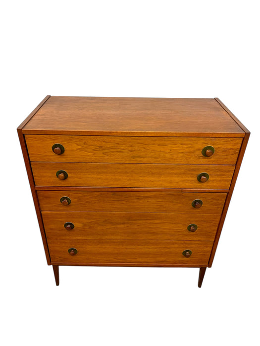 Vintage Mid Century Modern 5 Drawer Dresser Attributed to John Van Koert for Drexel