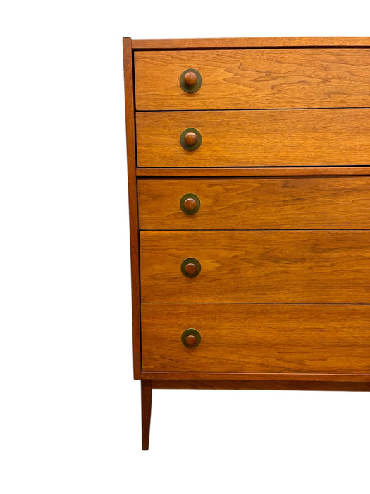 Vintage Mid Century Modern 5 Drawer Dresser Attributed to John Van Koert for Drexel