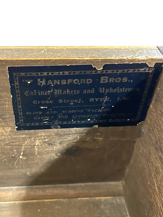 Early 20th Century English Chest of Drawers by Hansford Bros., Ryde Isle of
Wight