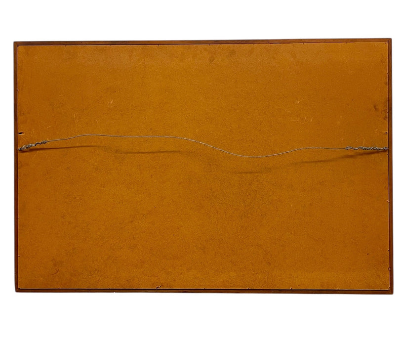 Mid-Century Modern Rectangular Wall Mirror with Wood Frame