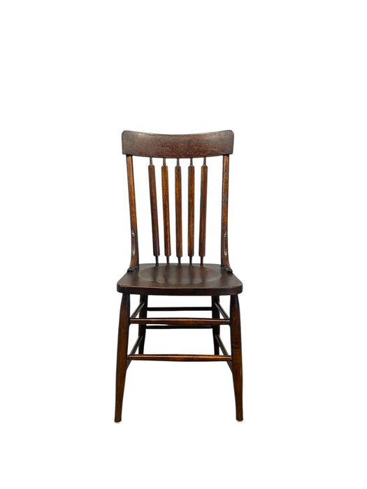 Antique Arts and Crafts Style Windsor Side Chair Cattail Spindle Back
Tapered Legs