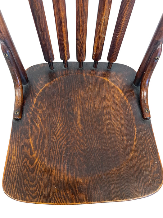 Antique Arts and Crafts Style Windsor Side Chair Cattail Spindle Back
Tapered Legs