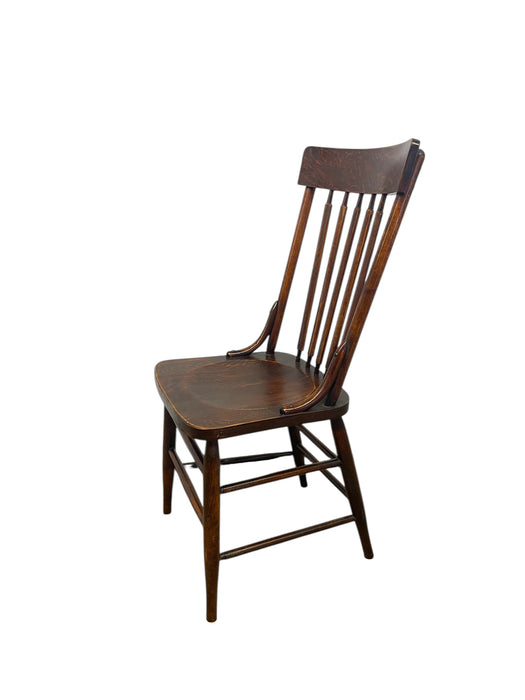 Antique Arts and Crafts Style Windsor Side Chair Cattail Spindle Back
Tapered Legs