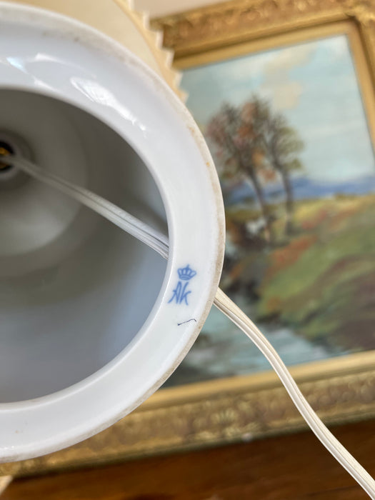 Mid-Century Hand-Painted Thistle Lamp Royal Copenhagen Aluminia, Denmark