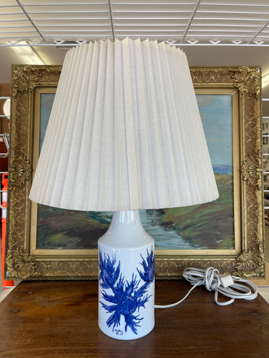Mid-Century Hand-Painted Thistle Lamp Royal Copenhagen Aluminia, Denmark