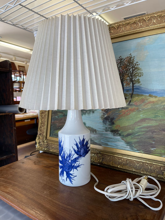 Mid-Century Hand-Painted Thistle Lamp Royal Copenhagen Aluminia, Denmark