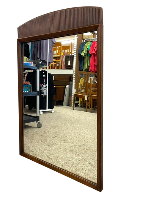 Mid-Century Modern Wall Mirror by Lane Furniture with Ribbed Crest