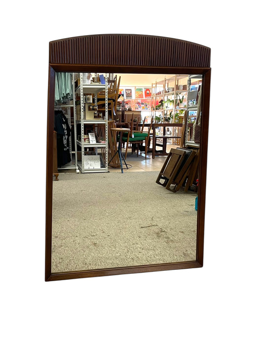 Mid-Century Modern Wall Mirror by Lane Furniture with Ribbed Crest
