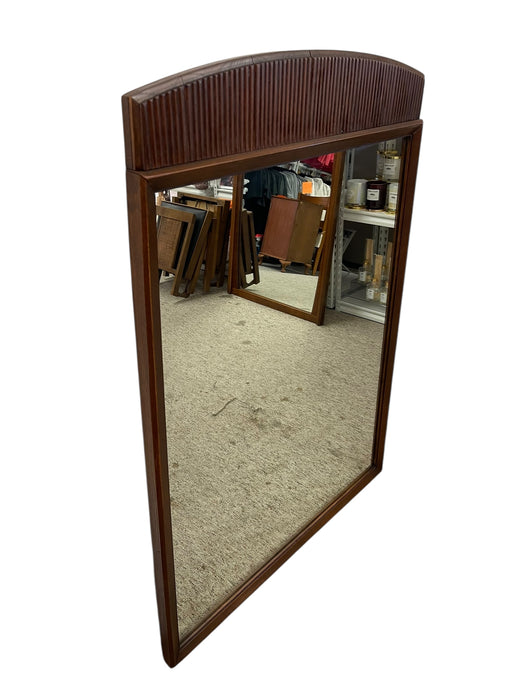 Mid-Century Modern Wall Mirror by Lane Furniture with Ribbed Crest
