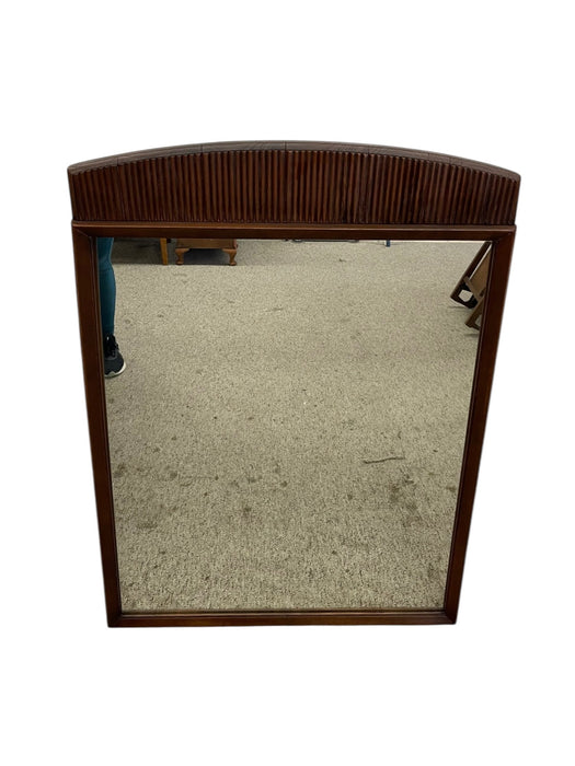 Mid-Century Modern Wall Mirror by Lane Furniture with Ribbed Crest