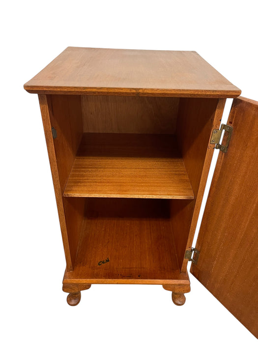 French Style Bedside Cabinet or Nightstand with Figured Door, Interior Shelf, and Cabriole Legs