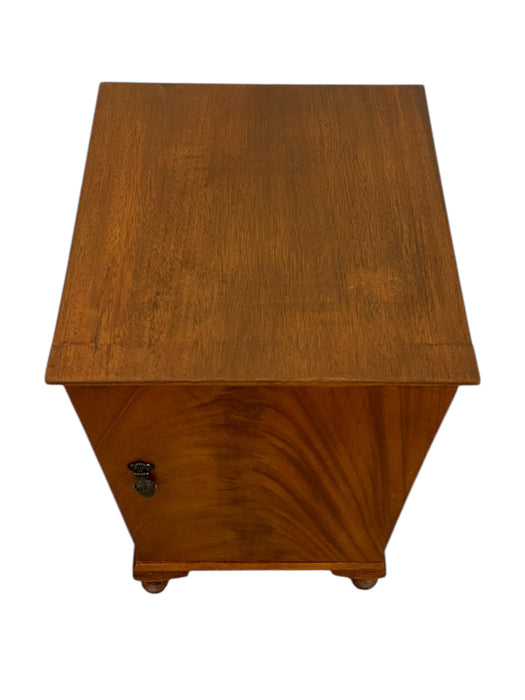 French Style Bedside Cabinet or Nightstand with Figured Door, Interior Shelf, and Cabriole Legs