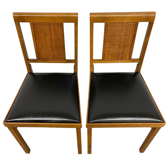 Mid-Century Modern Folding Chairs by Leg-O-Matic, Set of 2 with Cane Backs