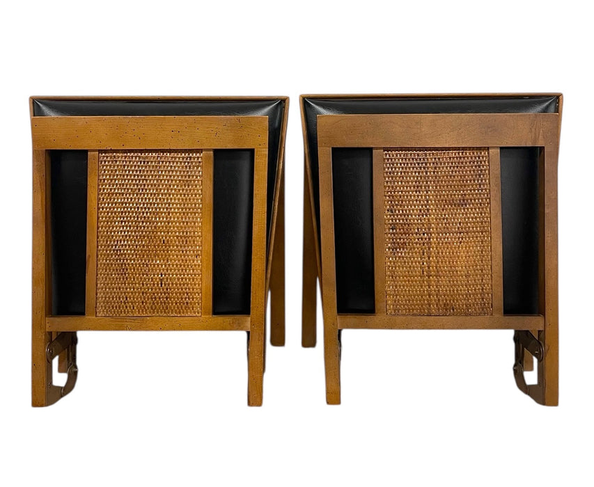 Mid-Century Modern Folding Chairs by Leg-O-Matic, Set of 2 with Cane Backs