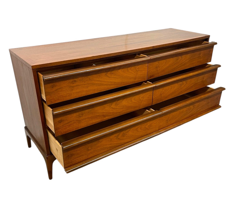 Vintage Mid Century Modern Solid Walnut Credenza by Lane Rhythm line Dovetail Drawers.