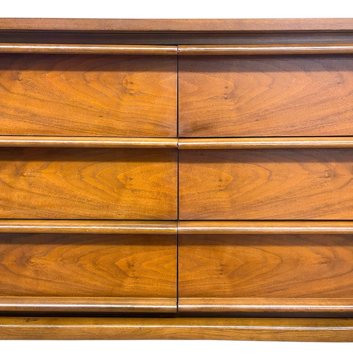 Vintage Mid Century Modern Solid Walnut Credenza by Lane Rhythm line Dovetail Drawers.