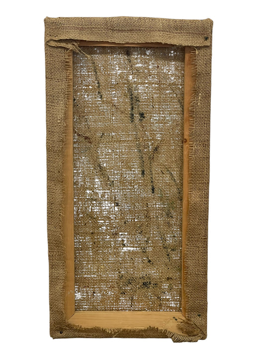 Vintage Landscape Oil Painting on Burlap, Mid-Century Modern Art