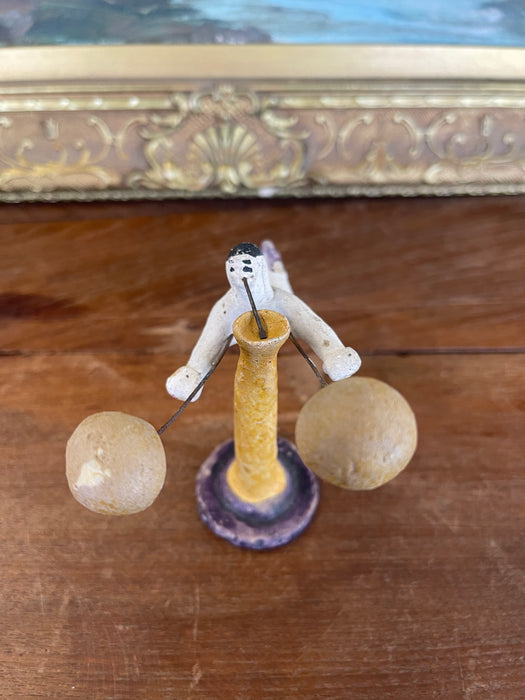 Antique Strongman Acrobat Toy with Balancing Weights, Late 19th Century