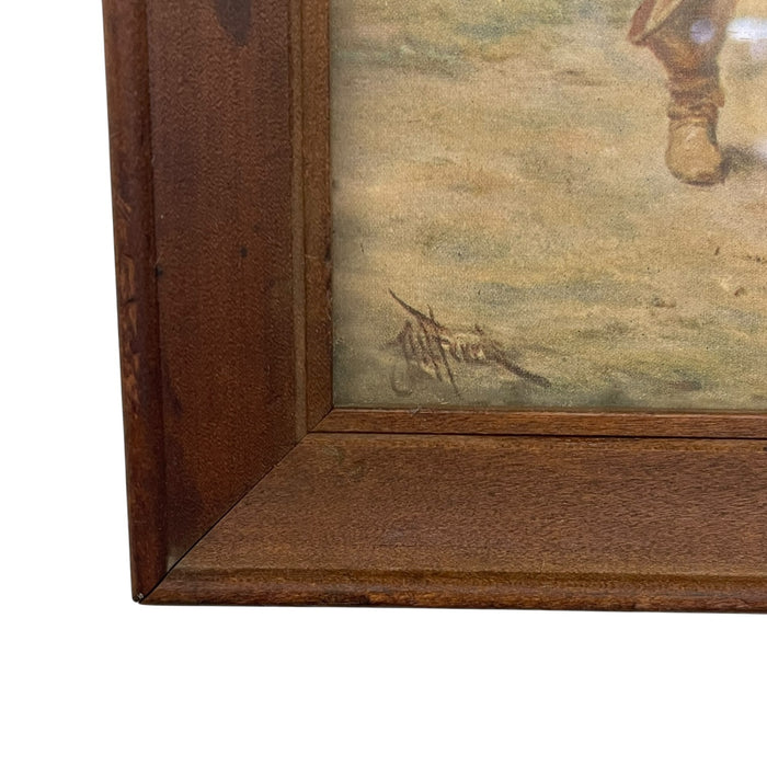 Vintage Framed The Abduction of Pocahontas Print After J.L.G. Ferris, Historical Colonial Wall Art.