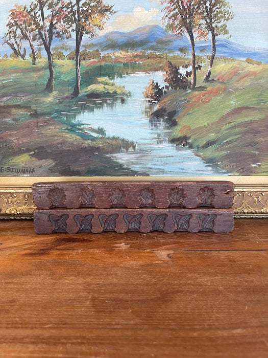 Likely Antique Dutch Carved Wood Molding Samples with Botanical Motifs, Set of Two from Kunsthandel De Luifel Hilversum.