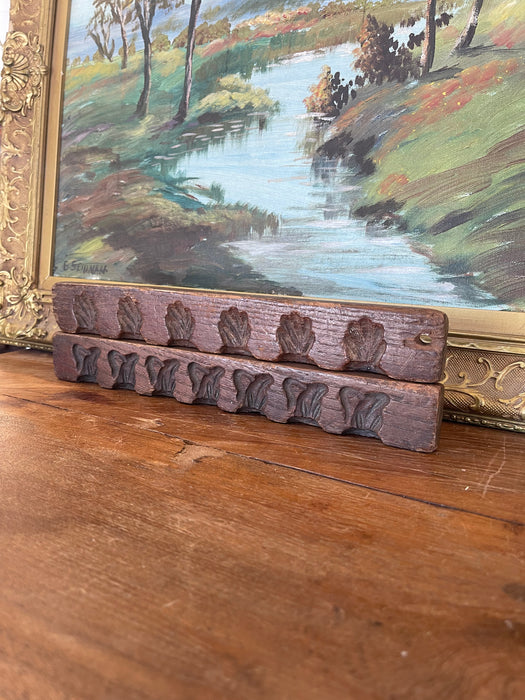 Likely Antique Dutch Carved Wood Molding Samples with Botanical Motifs, Set of Two from Kunsthandel De Luifel Hilversum.