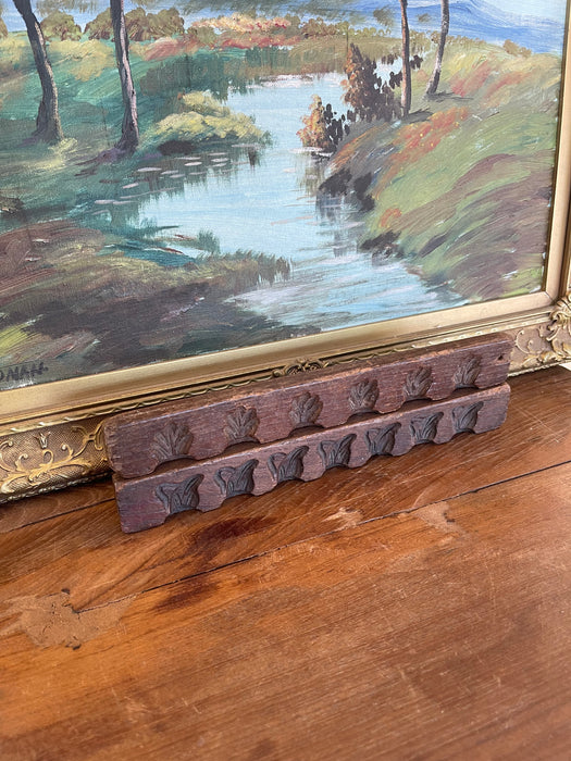Likely Antique Dutch Carved Wood Molding Samples with Botanical Motifs, Set of Two from Kunsthandel De Luifel Hilversum.