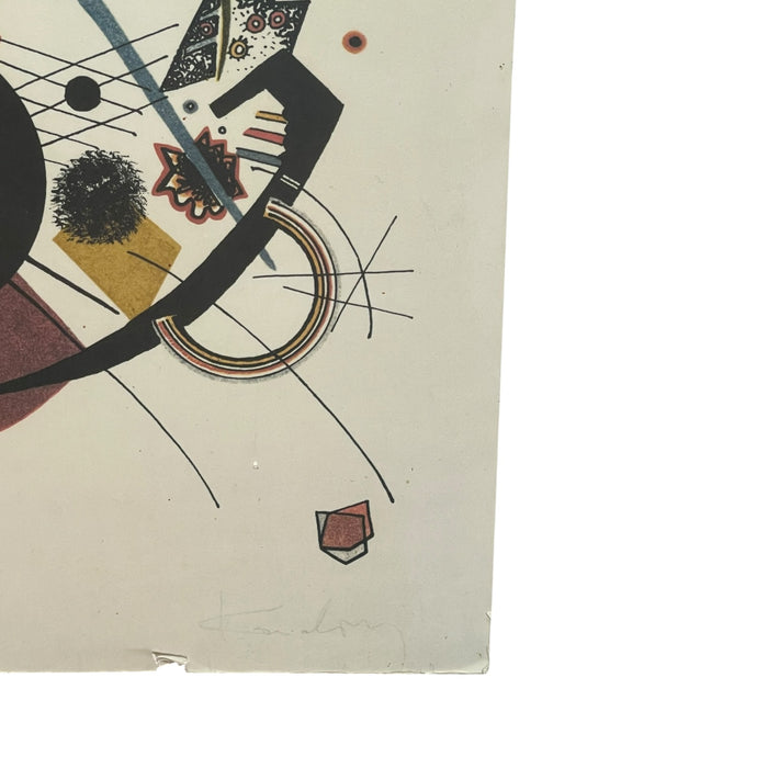 Vintage Abstract Geometric Composition Print After Wassily Kandinsky, Signed and Numbered.