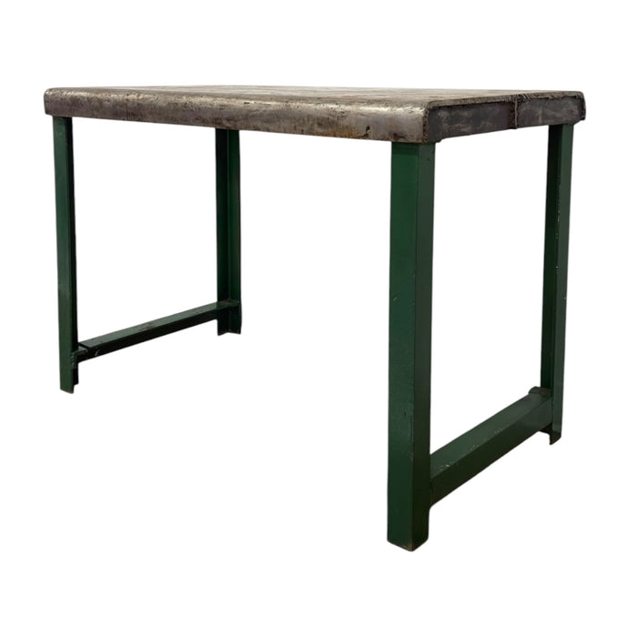 Vintage Heavy Duty Industrial Steel Workbench Table with Painted Legs.(Available by online purchase only).