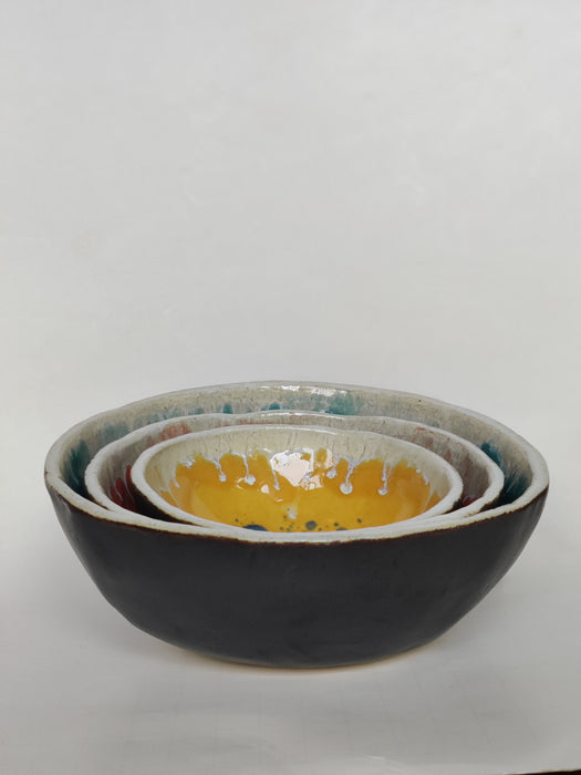 Colorful Handmade Glazed Bowl - Large