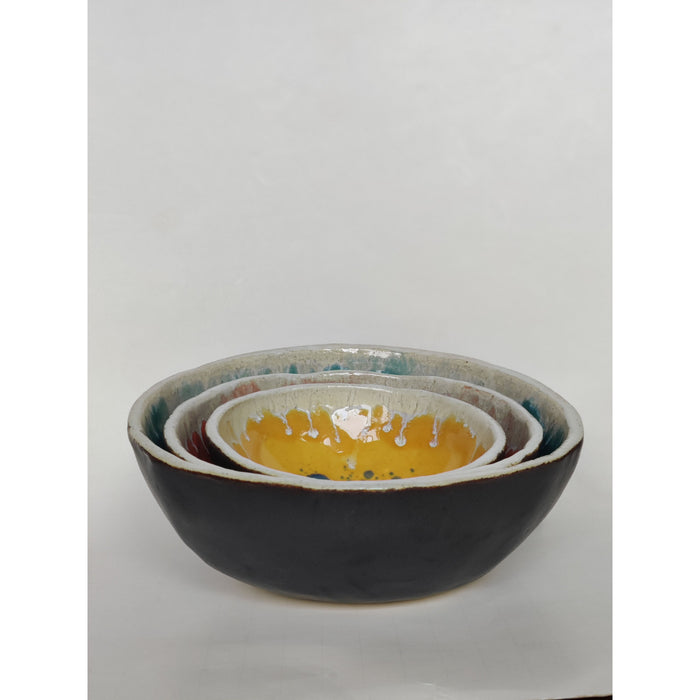 Colorful Handmade Glazed Bowl - Large