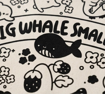 Big Whale Smalls Organic Cotton Tote Bag (16 inch x 16 inch)