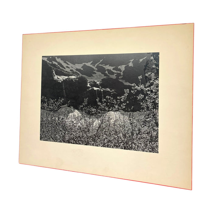 Vintage Black and White Mountain Landscape Photograph – Mounted Fine Art Print.