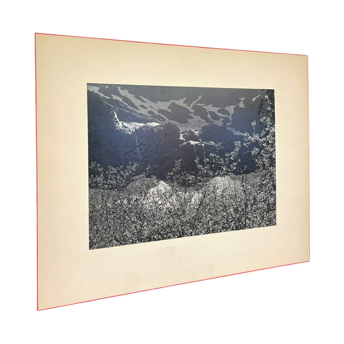 Vintage Black and White Mountain Landscape Photograph – Mounted Fine Art Print.