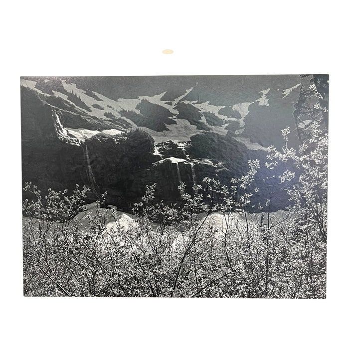 Vintage Black and White Mountain Landscape Photograph – Mounted Fine Art Print.