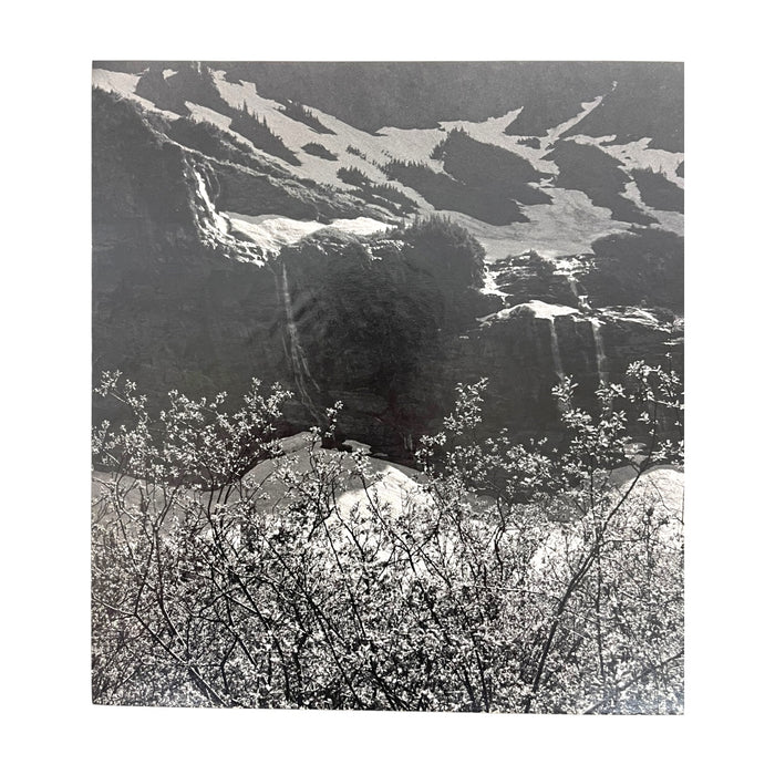 Vintage Black and White Mountain Landscape Photograph – Mounted Fine Art Print.