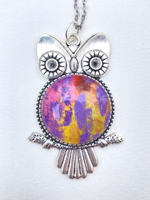 Hand Painted Owl Necklace