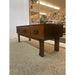 Imported Vintage Danish Modern Walnut Toned Low Console Coffee Table With Wood Inlay.