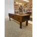 Imported Vintage Danish Modern Walnut Toned Low Console Coffee Table With Wood Inlay.