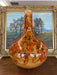 Large Mid-Century Modern Drip Glaze Pottery Vase in Brown and Lava Orange Tones