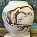 Large Vintage primitive Nemadji Swirl Pottery Vase
