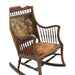 Late 19th Century Early American Antique Solid Oak Rocking Chair With Original Upholstery