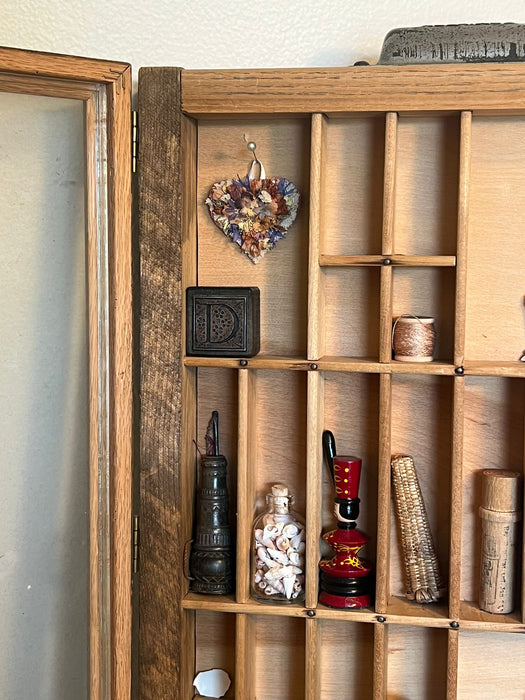 Letter Press Box Trinket Shelf with Glass Door ( online Purchase Only)
