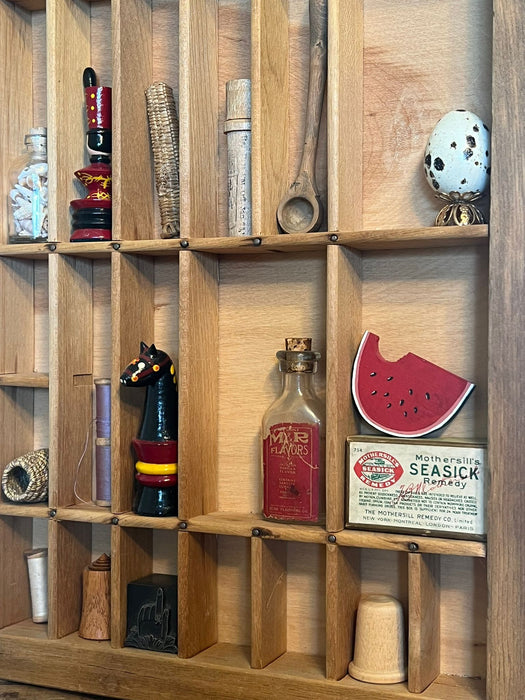 Letter Press Box Trinket Shelf with Glass Door ( online Purchase Only)