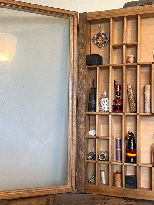 Letter Press Box Trinket Shelf with Glass Door ( online Purchase Only)