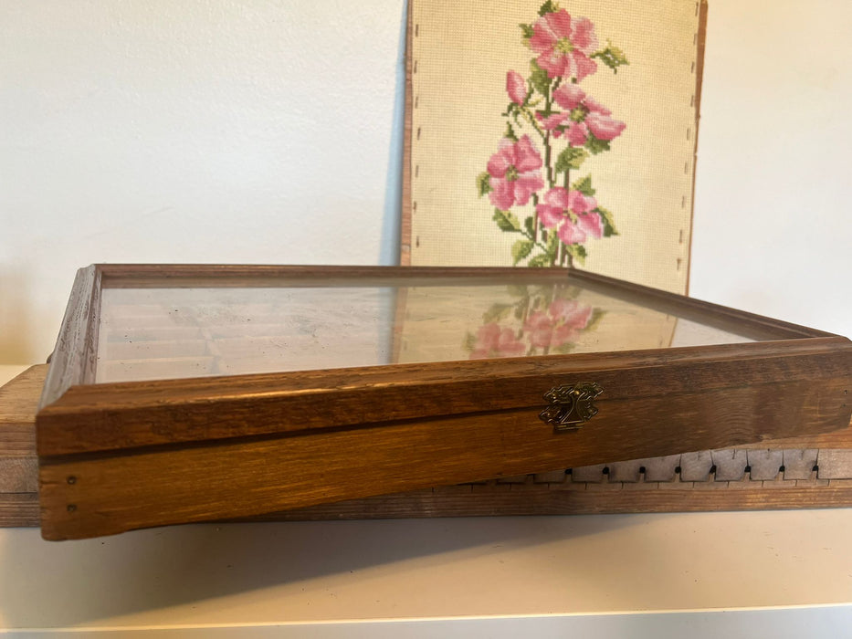 Letter Press Box Trinket Shelf with Glass Door ( online Purchase Only)