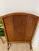 Likely Antique Arts and Crafts Quarter-Sawn Fire Screen with Diamond Inlay and Shaped Feet, c. 1910s